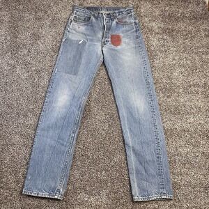 Vintage 1986 Levis 501-0115 Jeans Mens Size 29x33 80s Faded Blue USA Button Fly